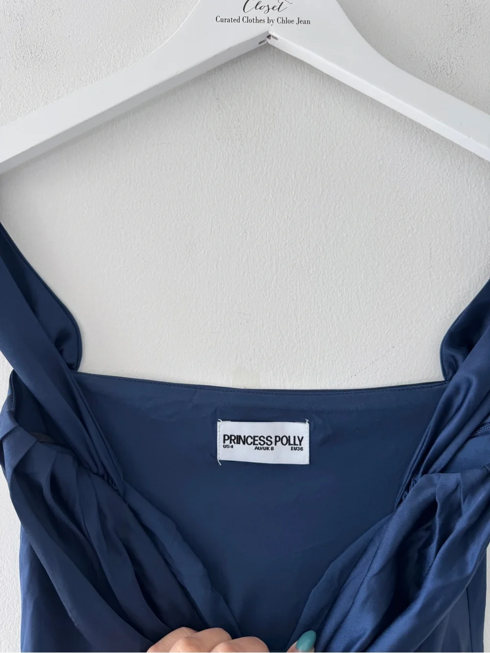 PRINCESS POLLY Zabbarra Off The Shoulder Mini Dress in Navy 4